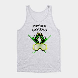 Ski & Snowboarding POWDER HOUND Graphic Design Shirts & Gifts Tank Top